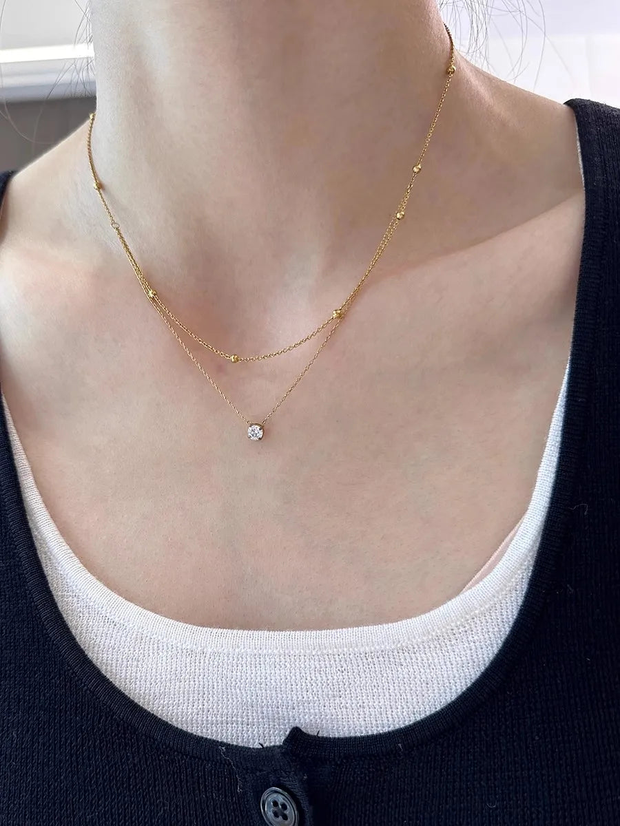 Cassia Layered Crystal Necklace product view 12