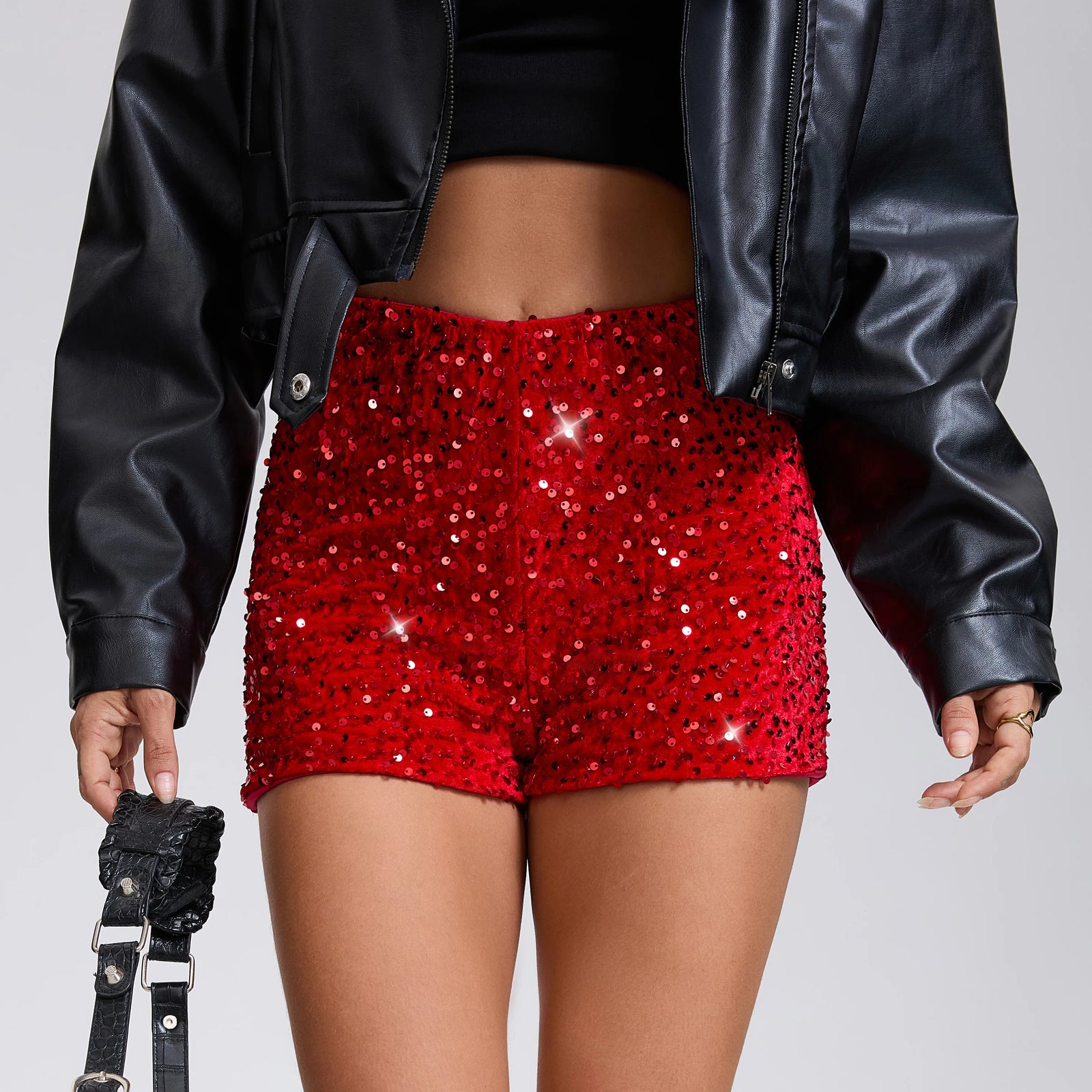 Amara Sequin Micro Shorts — alternate view 7