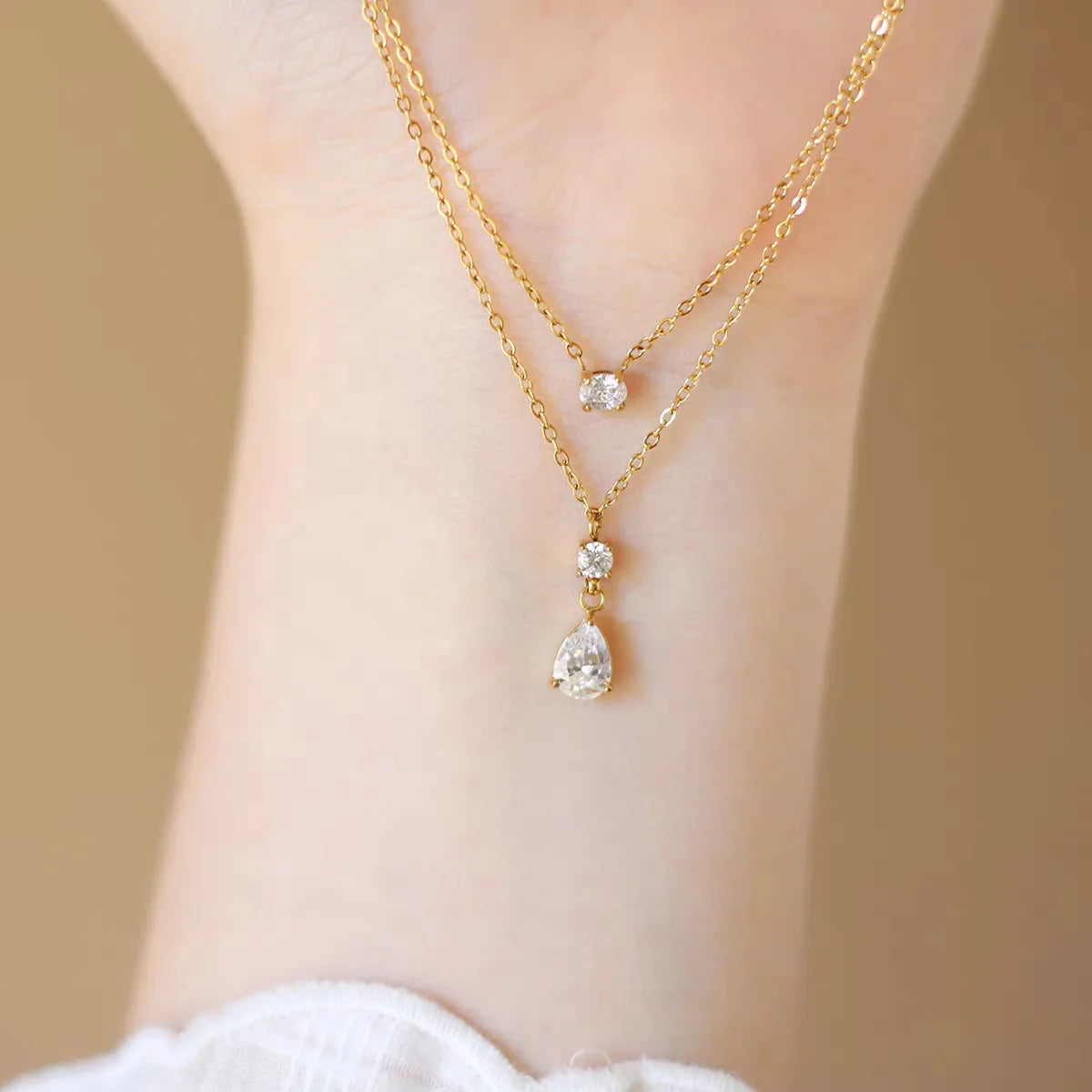 Cassia Layered Crystal Necklace product view 13