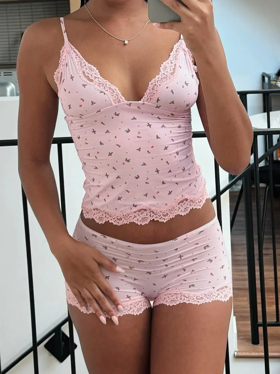 Rosalie Lace-Trim Lounge Set — Luxe Bae product image