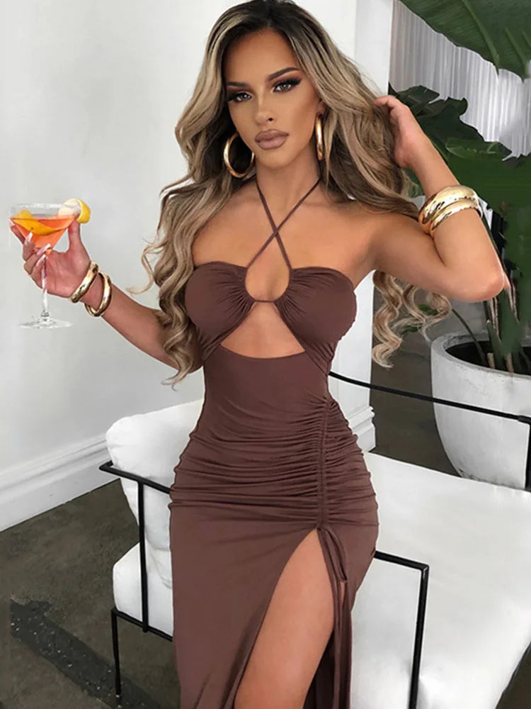 Sage Halter Midi Dress — alternate view 6