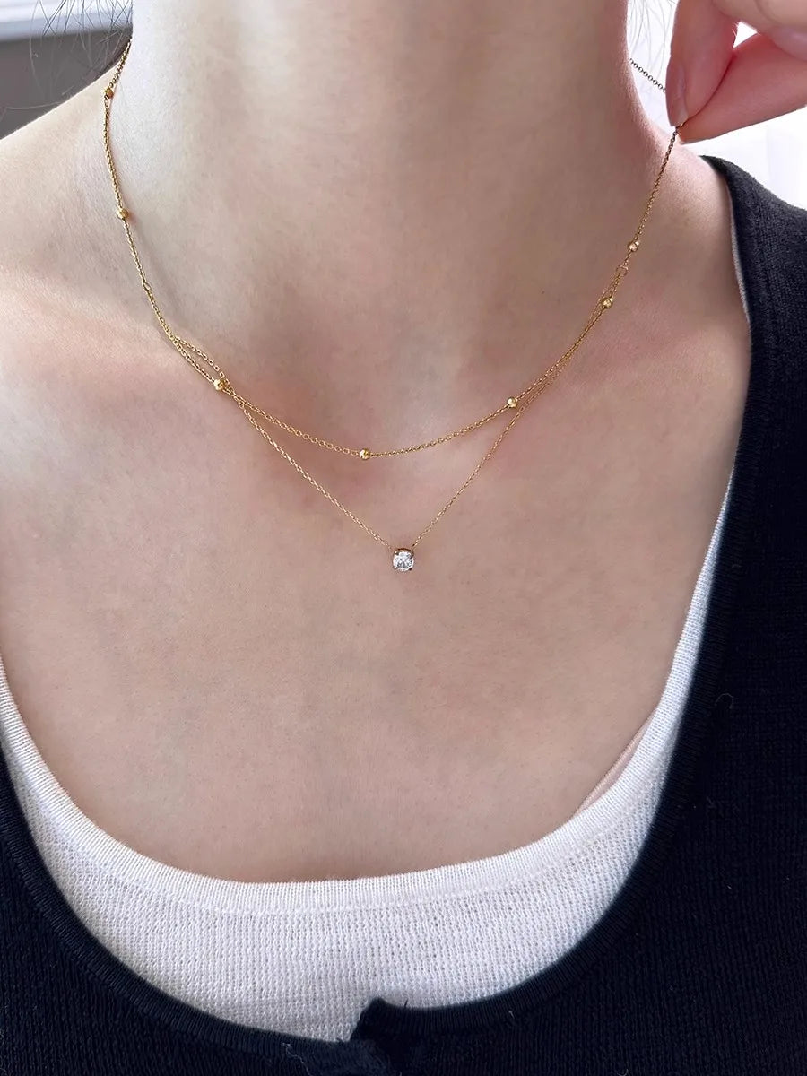 Cassia Layered Crystal Necklace product view 11