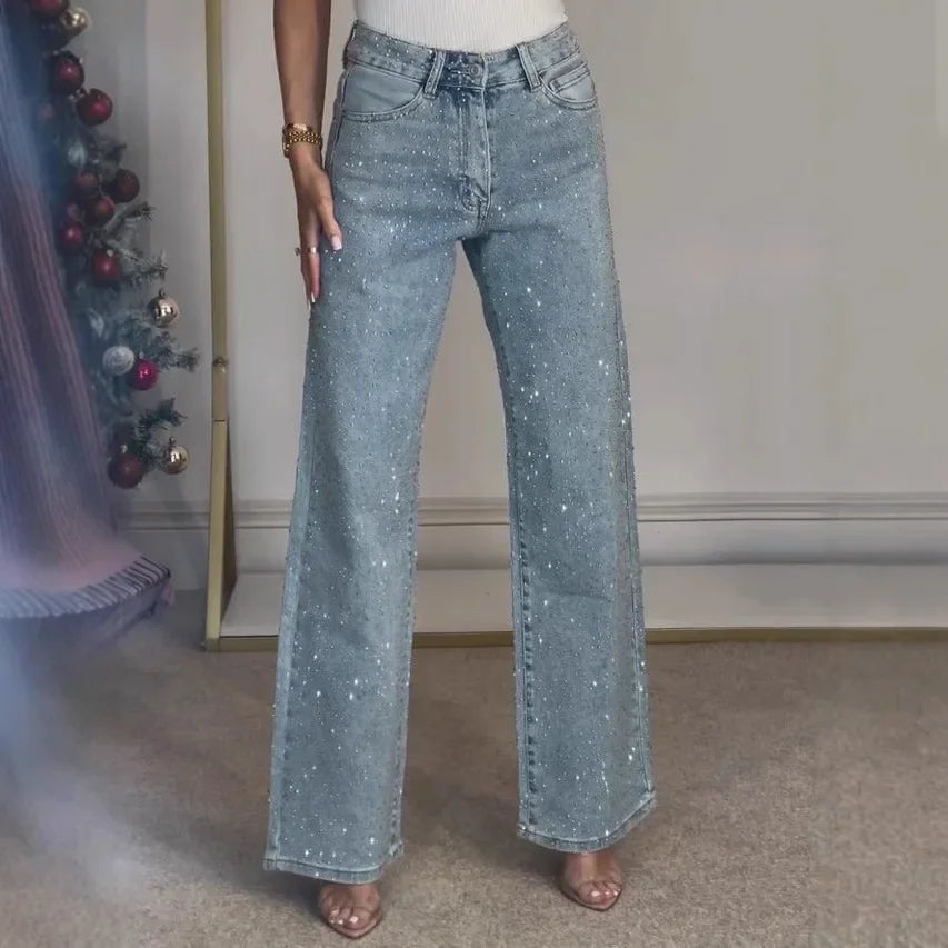 Valentina Crystal Straight Jeans — alternate view 3