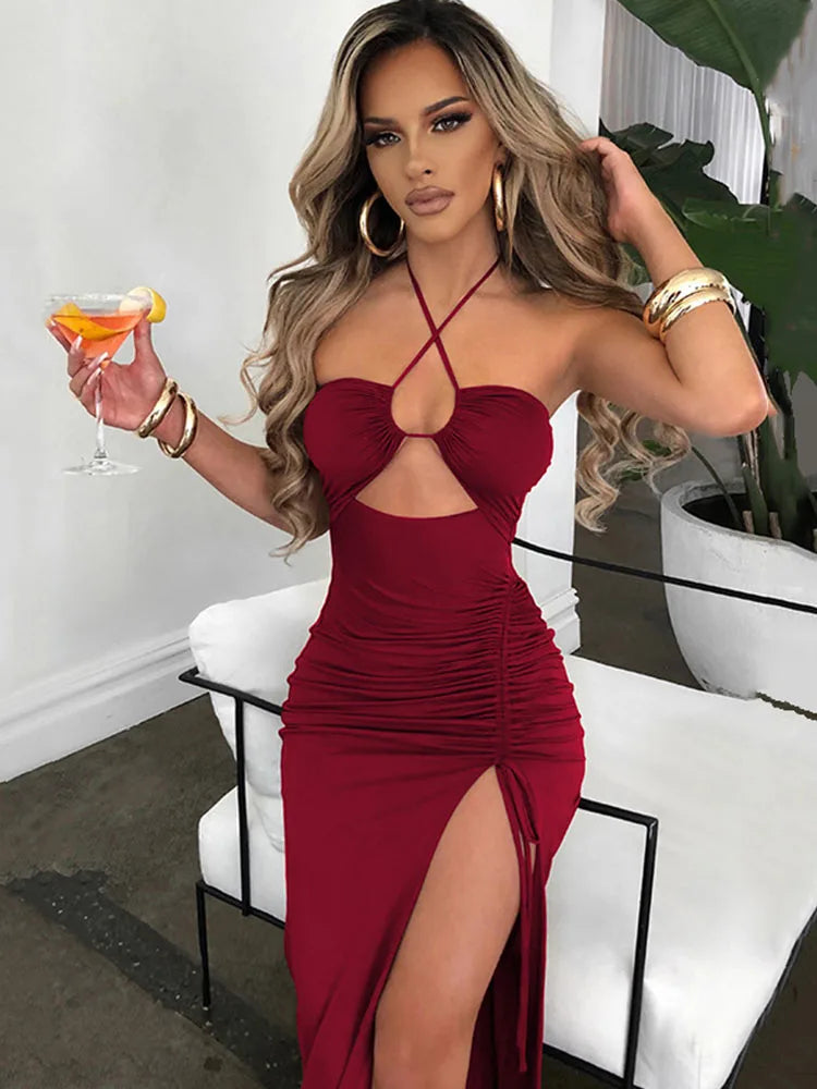 Sage Halter Midi Dress — alternate view 5