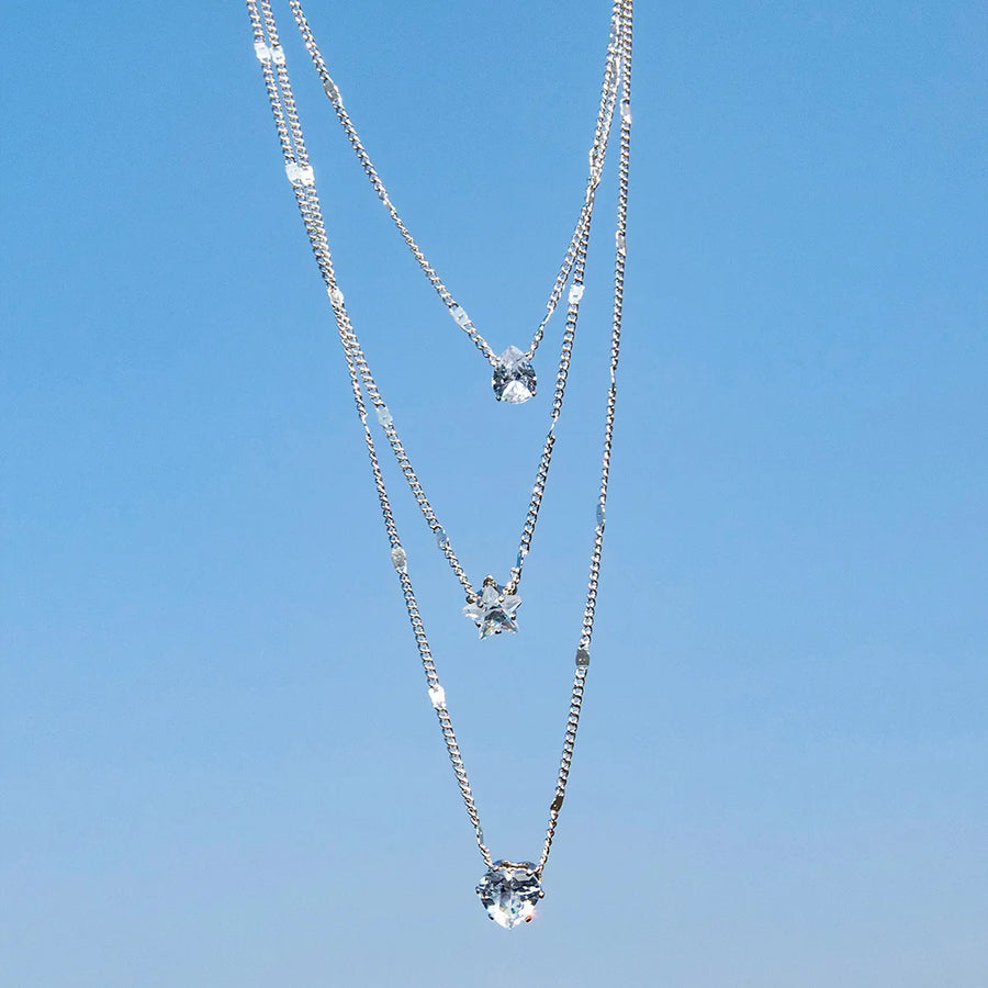 Delia Layered Crystal Necklace product view 5