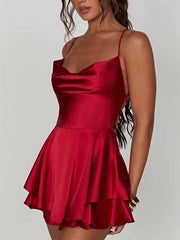 Noelle Satin Cowl Playsuit — alternate view 4