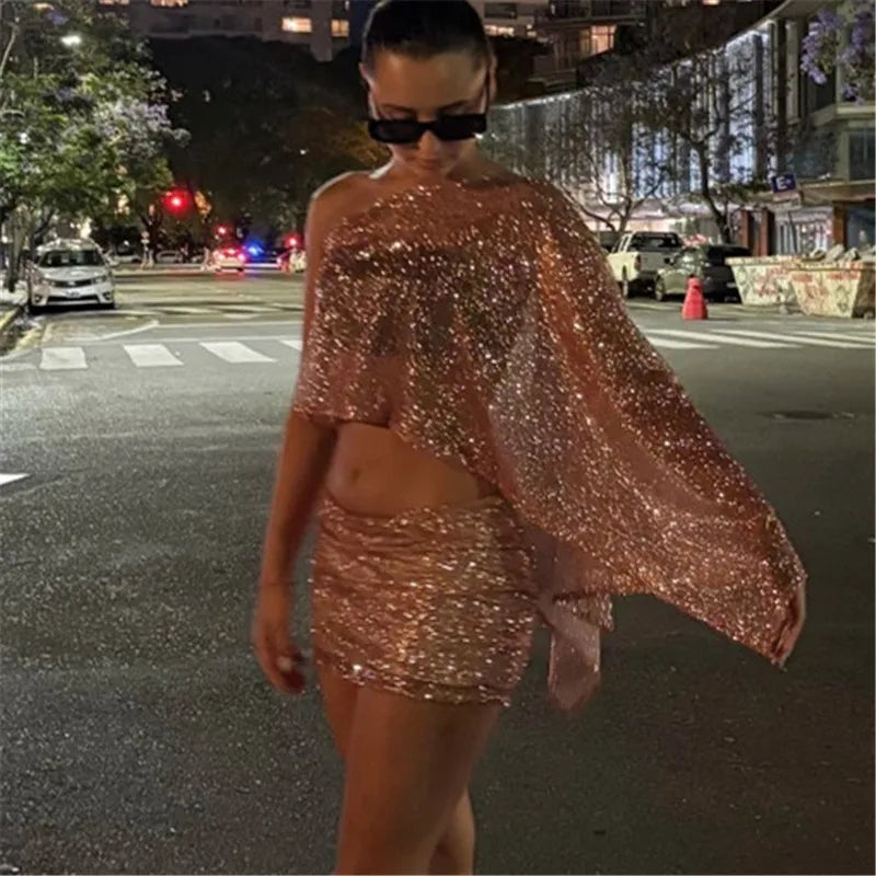 Elara Sequin Cape Co-Ord product view 1