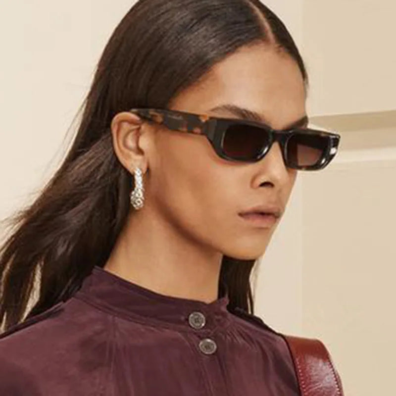 Model wearing the Margot Rectangle Sunglasses