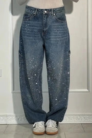 Astra Crystal Straight Jeans — Luxe Bae product image