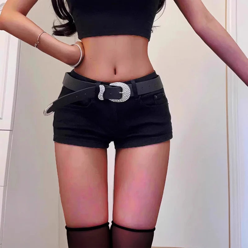 Lennox Low-Rise Denim Shorts — alternate view 4