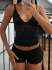 Rosalie Lace-Trim Lounge Set — alternate view 7