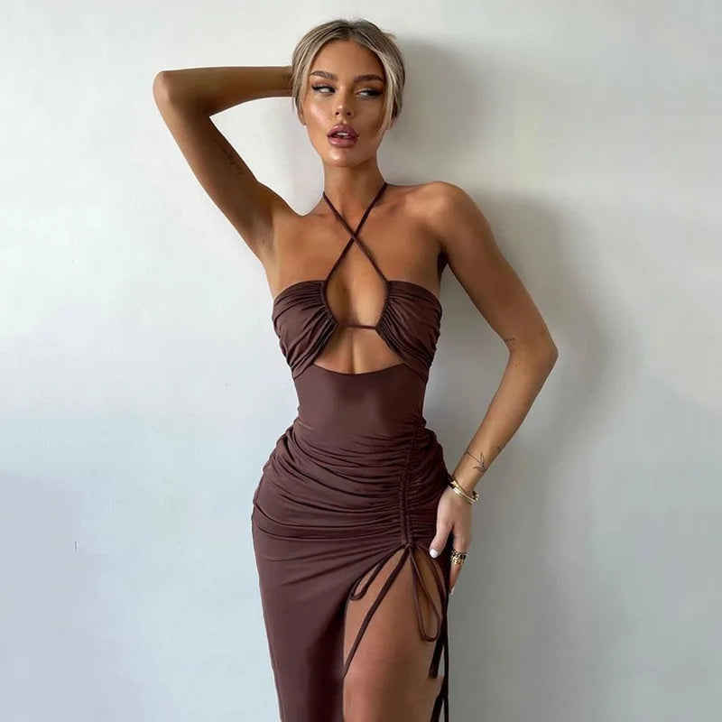 Arielle Halter Midi Dress — Luxe Bae product image