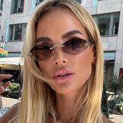 Gia Rimless Diamond Sunglasses — alternate view 2