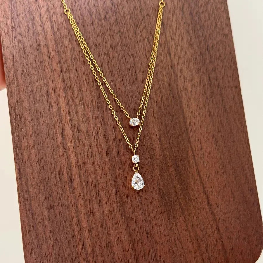 Cassia Layered Crystal Necklace product view 15