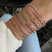 Model wearing the Celeste Crystal Tennis Bracelet