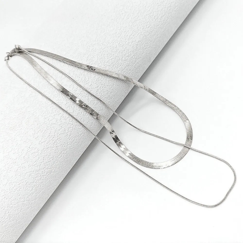 Nelle Double Snake Chain Necklace product view 7