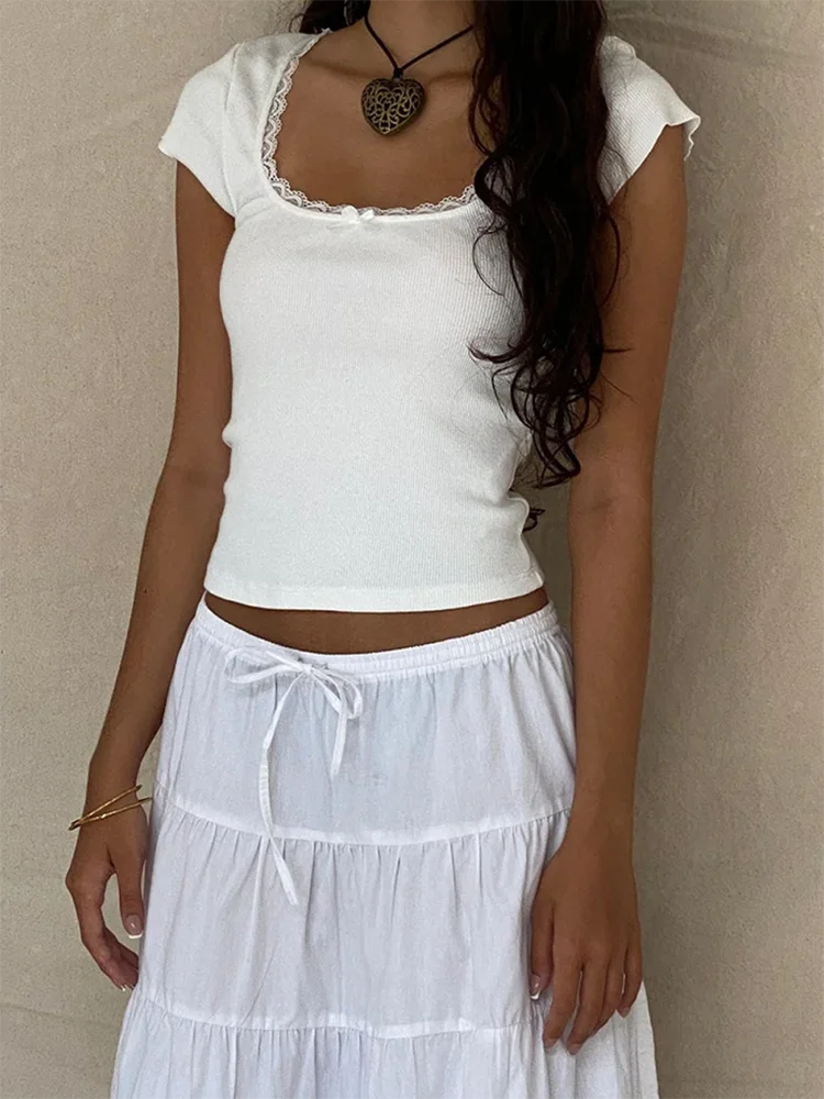 Romy Lace-Trim Baby Tee — alternate view 5
