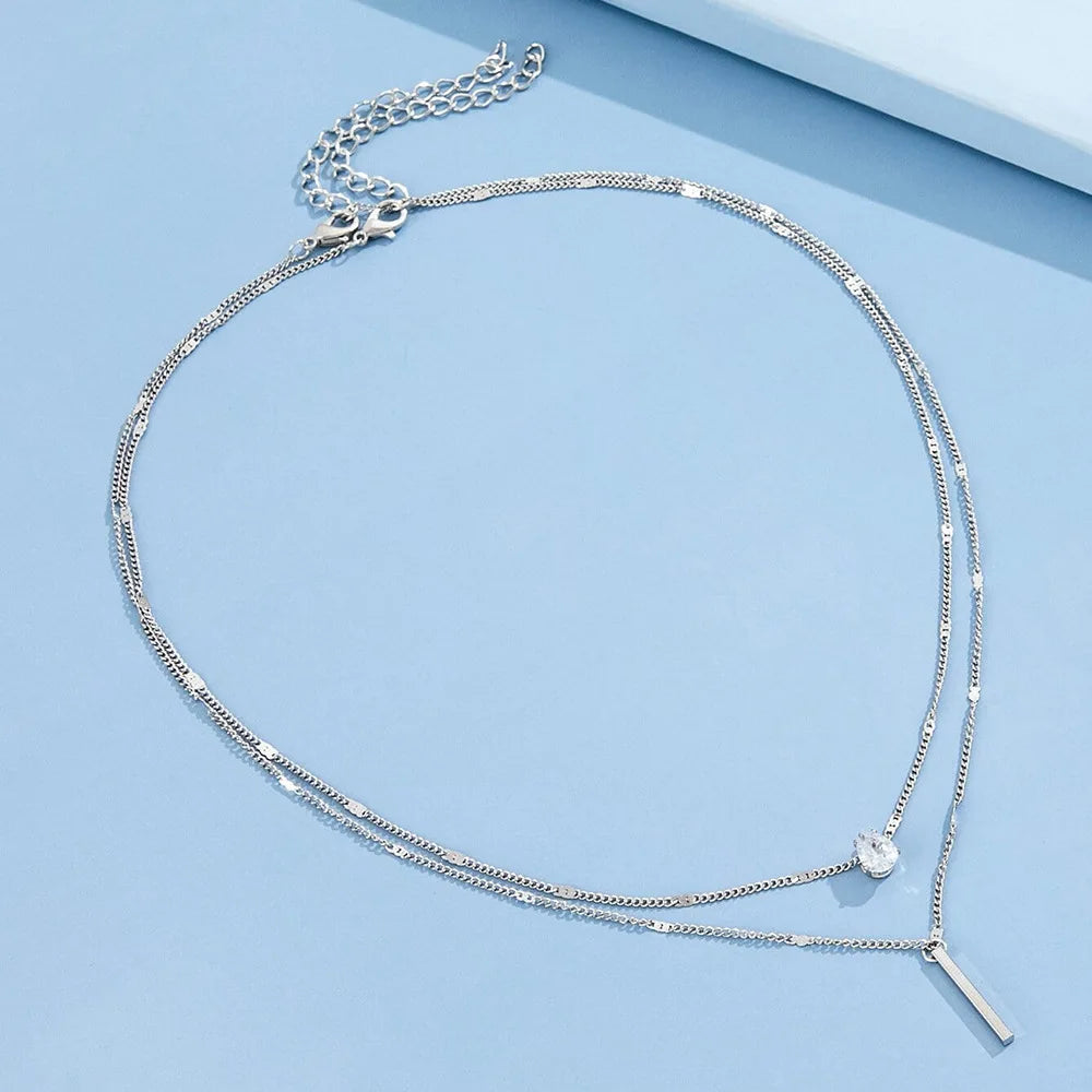 Delia Layered Crystal Necklace product view 18