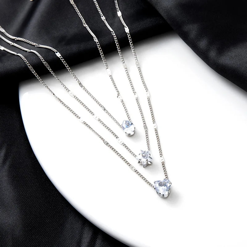 Delia Layered Crystal Necklace product view 12