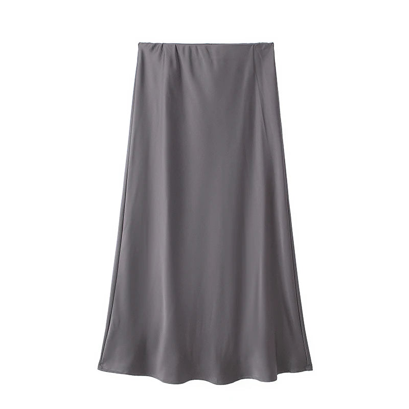 Nelle Satin Midi Skirt — alternate view 14