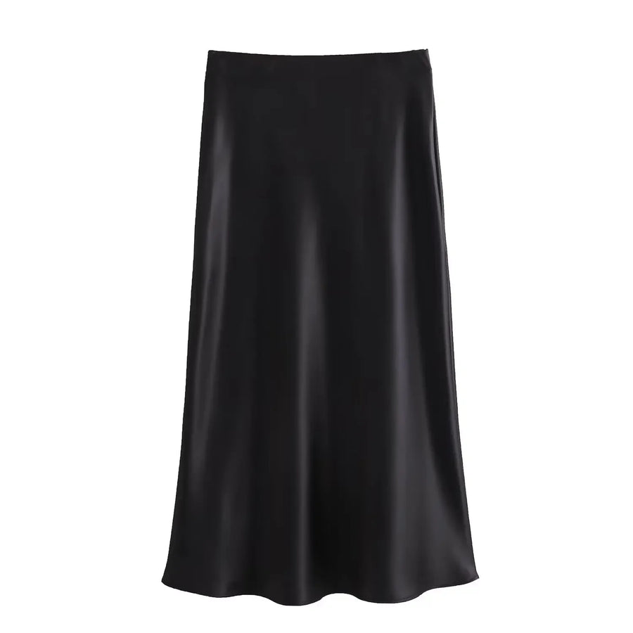 Nelle Satin Midi Skirt — alternate view 7