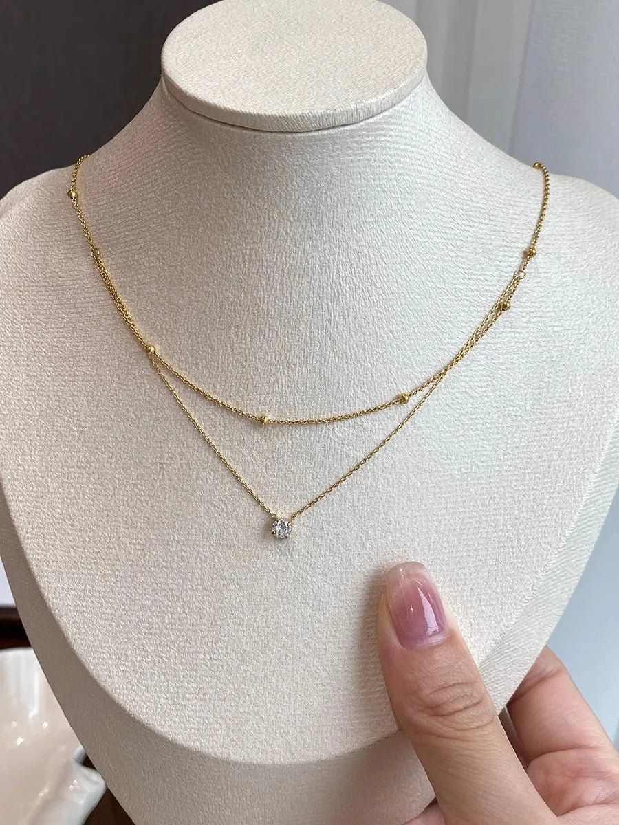 Cassia Layered Crystal Necklace product view 3