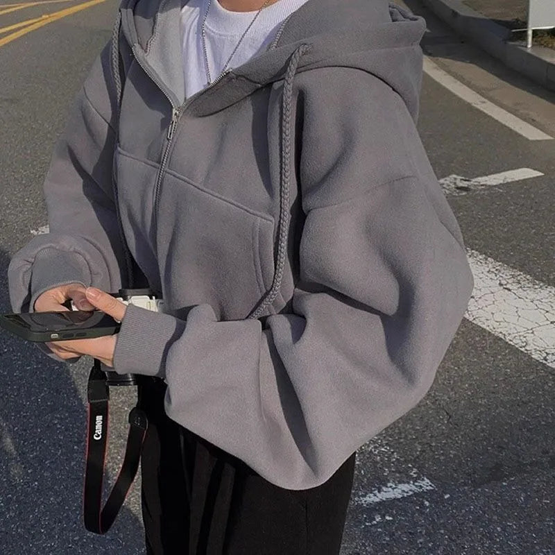 Nola Cropped Zip Hoodie product view 3