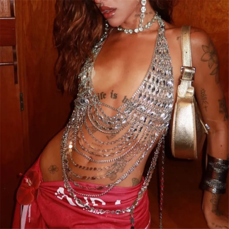 Aurelia Crystal Fringe Halter — alternate view 4