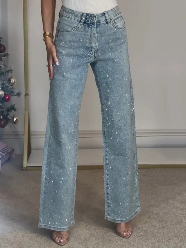Valentina Crystal Straight Jeans — alternate view 4