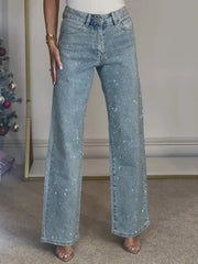 Valentina Crystal Straight Jeans — alternate view 4