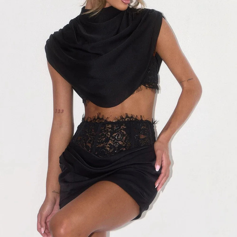 Allegra Lace Ruched Mini Co-Ord product view 17