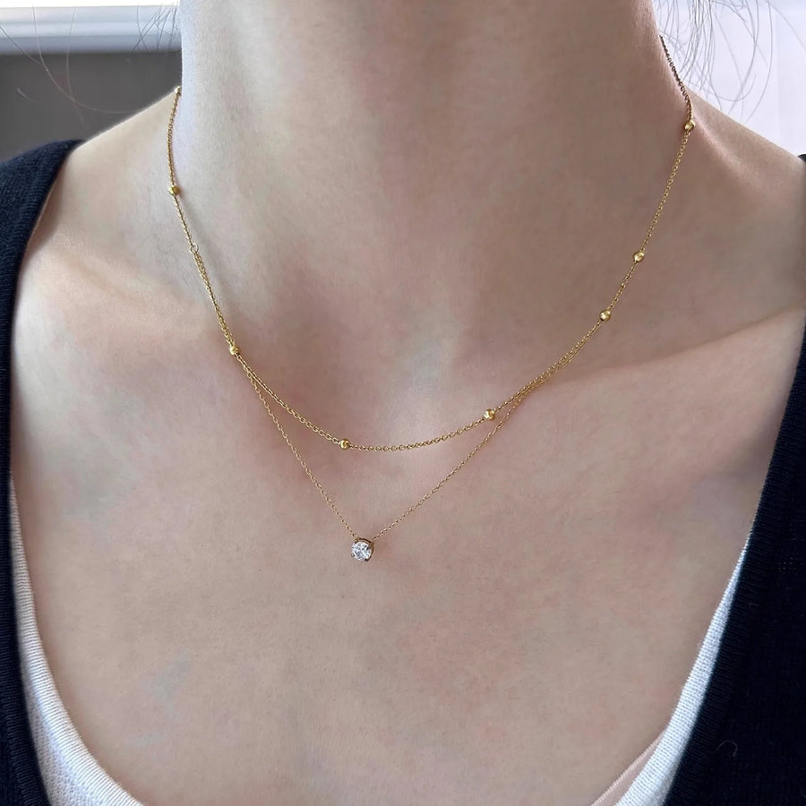 Cassia Layered Crystal Necklace product view 4