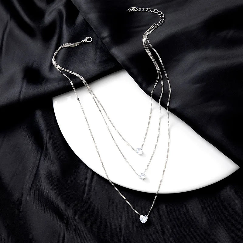 Delia Layered Crystal Necklace product view 11