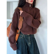 Model wearing the Esme Half-Zip Knit