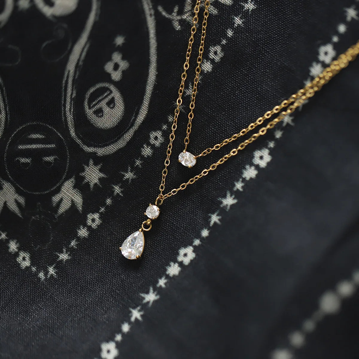 Cassia Layered Crystal Necklace product view 16