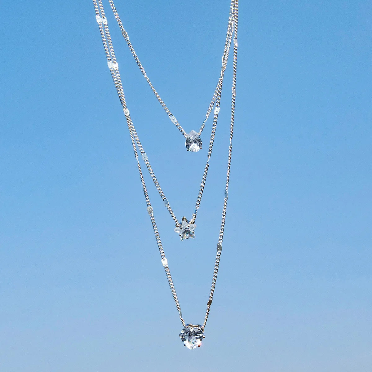 Delia Layered Crystal Necklace product view 10