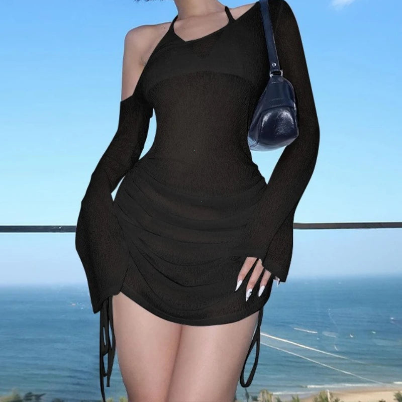 Lyra Sheer Ruched Mini Dress product view 10