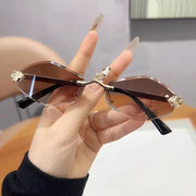 Gia Rimless Diamond Sunglasses — alternate view 5