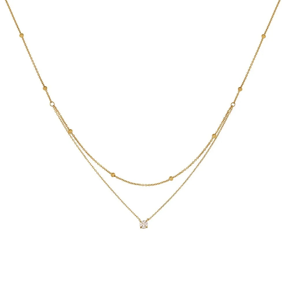 Cassia Layered Crystal Necklace product view 8
