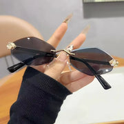 Gia Rimless Diamond Sunglasses — alternate view 4