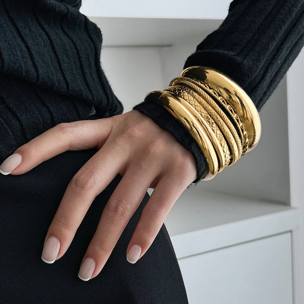 Maren Textured Bangle Set product view 5