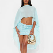 Seraphina Sheer Chiffon Cape product view 7