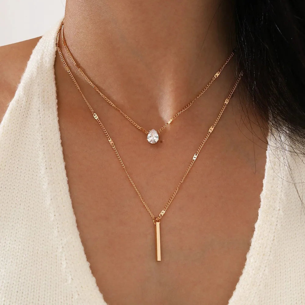 Delia Layered Crystal Necklace product view 16