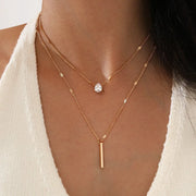 Delia Layered Crystal Necklace product view 16