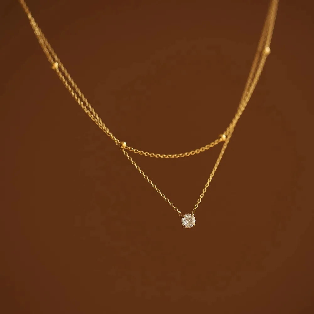 Cassia Layered Crystal Necklace product view 1