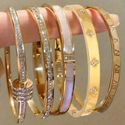 Model wearing the Kiara Crystal Bracelet Stack