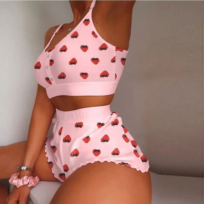 Model wearing the Cassia Printed Cami Lounge Set