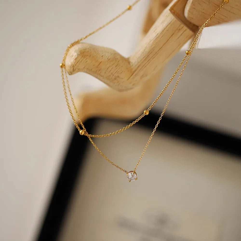 Cassia Layered Crystal Necklace product view 2