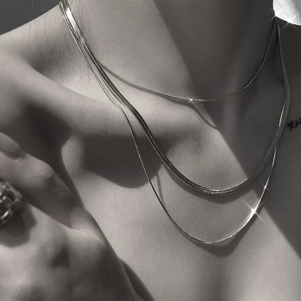Nelle Double Snake Chain Necklace product view 11