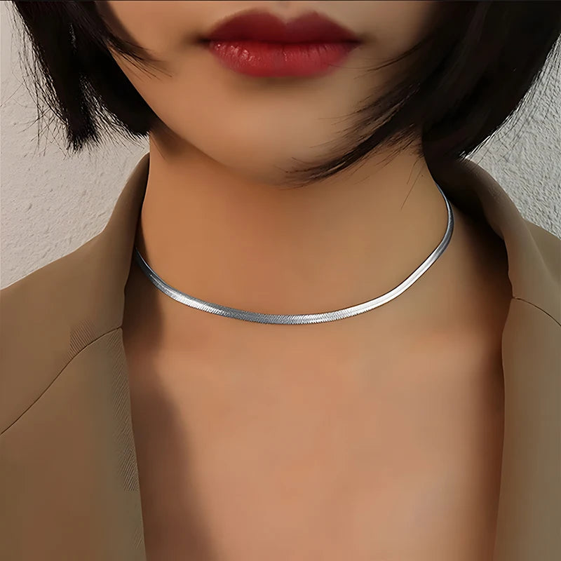 Nelle Double Snake Chain Necklace product view 9